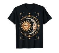 Vintage Celestial Sun Moon Spiritual Harmony Maglietta