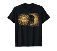 Vintage Celestial Sun Moon Spiritual Harmony Maglietta
