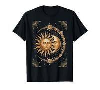 Vintage Celestial Sun Moon Spiritual Harmony Maglietta