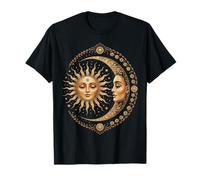 Vintage Celestial Sun Moon Spiritual Harmony Maglietta