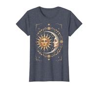 Vintage Celestial Sun Moon Spiritual Harmony Maglietta, Donna, Pervinca, M
