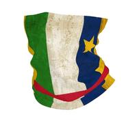 Vintage Central African Republic Flag Decorazione Facciale Protezione UV Scaldacollo Lavabile Bandana per Pesca Donna Adulto 26X30CM