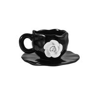 Vintage Ceramic Mug for Coffee Time Various Occasions Ceramic Tea Cup with Coaster 1Set