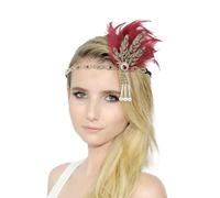 Vintage Cerchietto con Piume Fasce per Capelli Donna 20's Copricapo Accessori Set Cerchietti Bambina Accessori Carnevale Coppia Fascia per Bigodini Accessori Ricci Laccio Fermacapelli Bambina