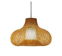 Vintage Chandelier Made of Antique Dark Lampshade Hand-Woven Rattan Boho Hanging Lamp Industrial Kitchen Island Pendant Light Shades E27 Height Adjustable(50 * 40cm)