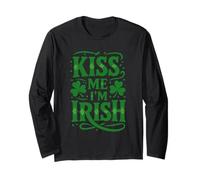 Vintage Charm Kiss Me I'm Irish Maglia a Manica