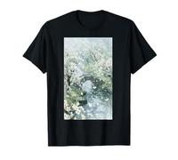 Vintage Cherry Blossom Fiume Natura Arte Acquerello Maglietta