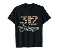 Vintage Chicago 312 Codice Area Patriot USA Bandiera Americana Maglietta