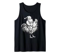 Vintage Chicken Christmas - Babbo Natale Equitazione Natale Crazy Rooster Canotta