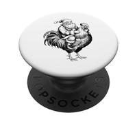 Vintage Chicken Christmas - Babbo Natale equitazione Natale Crazy Rooster PopSockets PopGrip Adesivo
