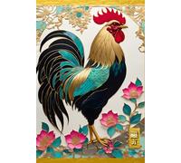 VINTAGE CHINESE ZODIAC SIGN Rooster Hen Chicken Farm Bird *JOURNAL NOTEBOOK DIARY SKETCH BOOK* Year of the Horoscope Animal Asian Folklore Art Women ... SCHOOL SUPPLY֎Homeschool College University