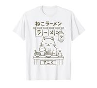 Vintage Chonky Cat Ramen Noodle Chef Giapponese Harajuku Maglietta