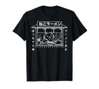 Vintage Chonky Cat Ramen Noodle Chef Giapponese Harajuku Maglietta