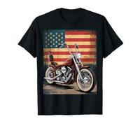 Vintage Chopper Motorcycle with American Freedom Vibe Maglietta