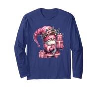 Vintage Christmas GNOME Decor for Girls Xmas Pink Santa Maglia a Manica