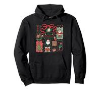 Vintage Christmas Icons Merry Christmas Coquette Bow Felpa con Cappuccio