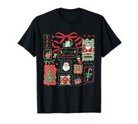Vintage Christmas Icons Merry Christmas Coquette Bow Maglietta