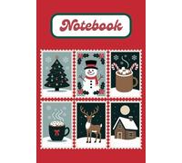 Vintage Christmas Postage Stamp Journal Red Cover: Festive Holiday Writing Notebook with Retro Christmas Illustrations