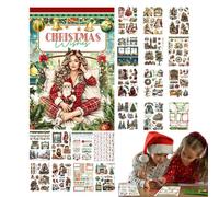 Vintage Christmas Scrapbooking Decoration Sticker Book Kit | Decorative Stickers For Crafting Greeting Cards And Photo Albums Charming Scrapbooking Sticker Kit With Vintage Christmas Patterns | Essent