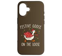 Vintage Christmas Silly Goose on the Loose, Xmas Custodia per iPhone 16