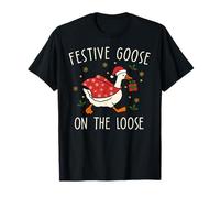 Vintage Christmas Silly Goose on The Loose, Xmas Maglietta