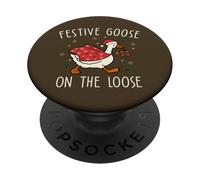 Vintage Christmas Silly Goose on the Loose, Xmas PopSockets PopGrip Adesivo