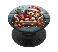 Vintage Christmas Sleeping Dog For Men Retro Beagle Dad PopSockets PopGrip Adesivo