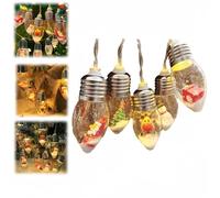 Vintage Christmas String Lights Tree Decor, Christmas Vintage Decor String Light - Bulbs String Lights, Christmas Snow Globe String Lights, for Christmas Tree Decorations Indoor Outdoor (A, 1m)