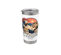 Vintage Cipro Viaggio Souvenir Landmark Gift Bicchiere termico in acciaio inox doppia parete