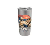Vintage Cipro Viaggio Souvenir Landmark Gift Bicchiere termico in acciaio inox doppia parete
