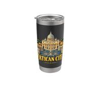Vintage Città del Vaticano Viaggio Souvenir Landmark Gift Bicchiere termico in acciaio inox doppia parete
