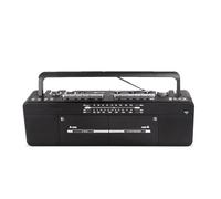 Vintage Classic 80s Style Portable Boombox with Cassette Player Recorder, Double Tape Player, Cassette Boombox, AM/FM Radio, FM/SW/WM Radio - MP3/U Disk, TF Card Playback