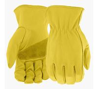 Vintage Classic guanti da moto guida guanto doppio strato di pelle bovina guanto estivo uso - giallo