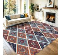 Vintage Classico Soggiorno Persia Persiano Persiane Floreale Geometrico | Tappeto interno camera da letto, cucina, sala da pranzo, lavabile in lavatrice, antiscivolo, morbido, 120 x 170 cm
