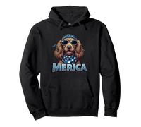 Vintage Cocker Spaniel 4 luglio Merica Felpa con Cappuccio
