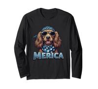 Vintage Cocker Spaniel 4 luglio Merica Maglia a Manica