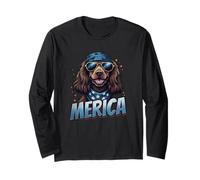Vintage Cocker Spaniel 4 luglio Merica Maglia a Manica