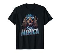 Vintage Cocker Spaniel 4 luglio Merica Maglietta