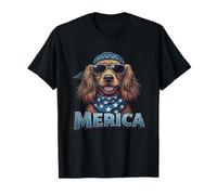 Vintage Cocker Spaniel 4 luglio Merica Maglietta