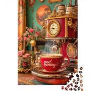 Vintage Coffee Machine 1000 Pezzi Carta Ecologica Puzzle Classico Amanti Del Famiglia Decompressione Gioco Regali Pacchetto Valore 70x50cm/1000pcs