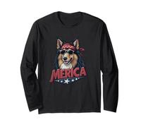 Vintage Collie 4 luglio Merica Maglia a Manica