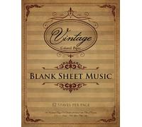 Vintage Colored Paper Blank Sheet Music Notebook, 12 Staves per Page: 8 mm Staff (Stave) Height | 68 Numbered Pages with additional Table of Contents | 8.5 x 11 Inches (~A4) Large Paper Size