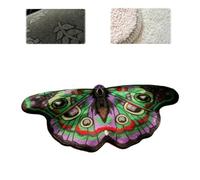 Vintage Colorful Butterfly Print Rug,Irregular Butterfly Moth Shaped Area Rug,Whimsical 3D Fluffy Butterflys Shaped Mat,Creative Print Aesthetic Moth Area Carpet for Entryway Decor (Purple, 60*100cm)