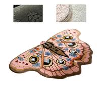 Vintage Colorful Butterfly Print Rug,Irregular Butterfly Moth Shaped Area Rug,Whimsical 3D Fluffy Butterflys Shaped Mat,Creative Print Aesthetic Moth Area Carpet for Entryway Decor (Blue, 60 * 100cm)