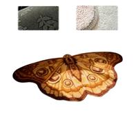Vintage Colorful Butterfly Print Rug,Irregular Butterfly Moth Shaped Area Rug,Whimsical 3D Fluffy Butterflys Shaped Mat,Creative Print Aesthetic Moth Area Carpet for Entryway Decor (Yellow, 60*100cm)