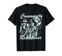 Vintage Community è Resistenza Giustizia Sociale Raccoon Meme Maglietta