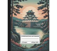 Vintage Composition Notebook College Ruled: Aesthetic Japanese Art Journal with Pogoda and Nature Landscape | Vintage-Style Writing Notebook for School, Travel, or Gift