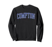 Vintage Compton CA, Blu Invecchiato, Stile College Felpa