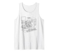 Vintage Computer PC Expanded View IT Diagram Graphic Canotta