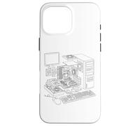 Vintage Computer PC Expanded View IT Diagram Graphic Custodia per iPhone 16 Pro Max